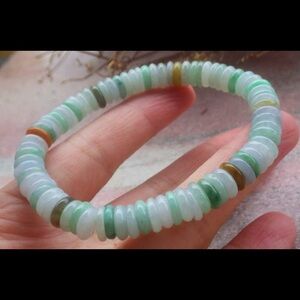 Elegant Multi-Color Beaded Bracelet certificate jadeite jade 6 inches 6.5 inches